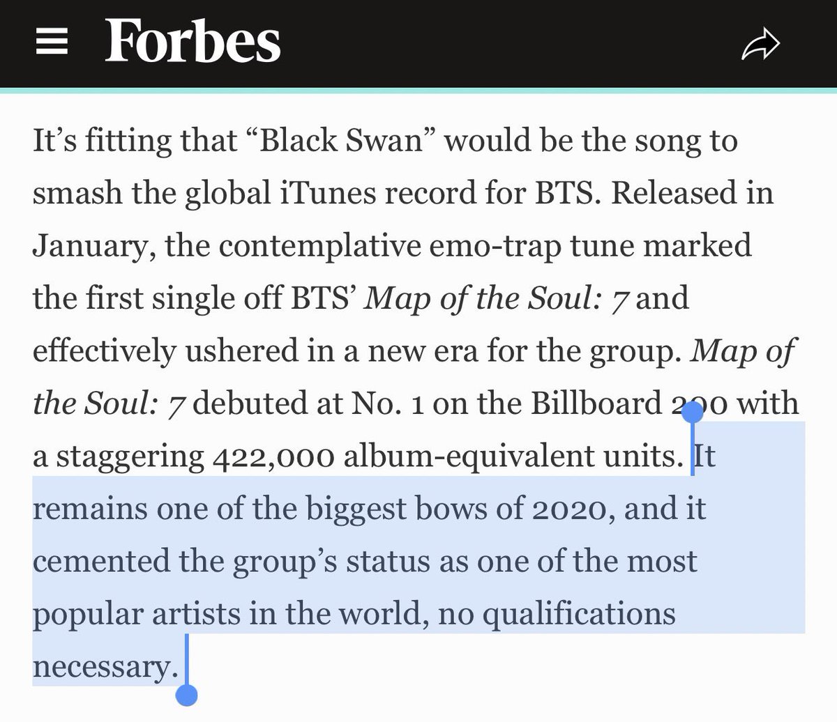 seokjinbit's tweet photo. not gonna let a white man and tiktok “ami” ruin the fact that BTS just broke a HUGE record held by Adele for 5 years

Forbes doing amazing by focusing on it lmao uwu @BTS_twt https://t.co/TgI5p23ocm