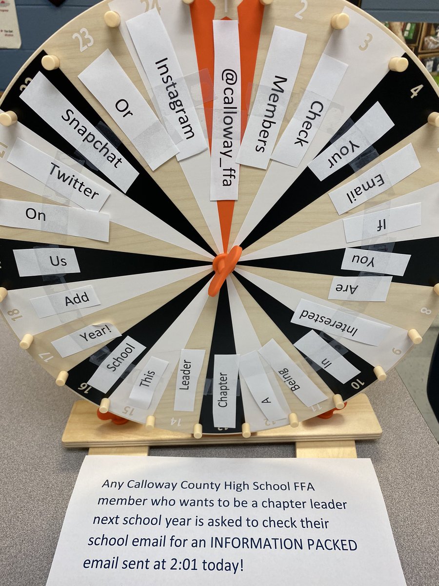 Calloway_FFA's tweet photo. Any Callaway County High School FFA member who wants to be a chapter leader next school year is asked to check their school email for an information packet email sent at 2:01 today! https://t.co/rORp7ALhwN