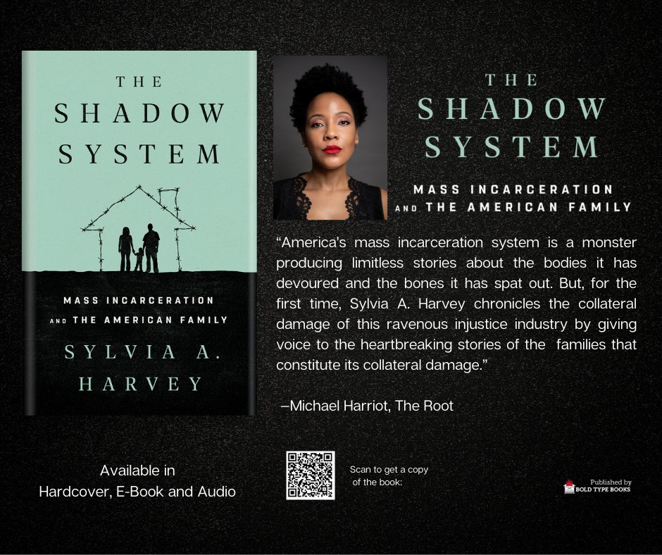 Ms_SAH's tweet photo. The Shadow System: Mass Incarceration and the American Family is out! Available in e-book, audio, and hardcover. For more details and to see my previous virtual events --> https://t.co/UyDKhgUgD7 #TheShadowSystem #massincarceration #cjreform #structuralinequality #family #justice https://t.co/lV2f0sFi7Y