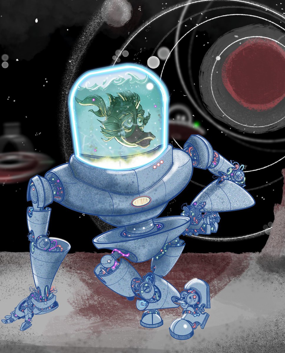 Doodlebags's tweet photo. An #alien #digital #drawing for #Julyfy #julyfy2020 in @procreate
.
.
.
.
.
#art #illustration #doodlebags #doodle #draw #drawing #nashville #nashvilleartist #nashvilleart  #scifi #fishy #procreateapp #spacealien #robotsuit @Tonycartoonish @JulyFyScifi https://t.co/zpSpLImVpu