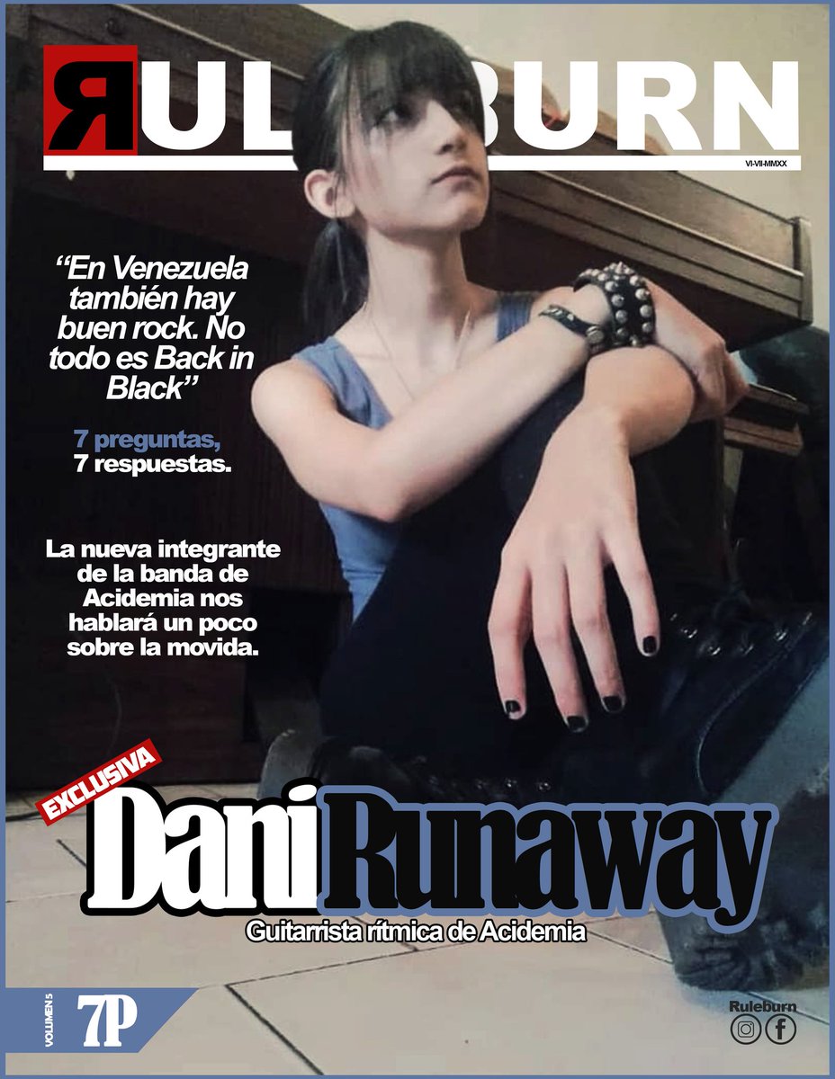 7 PREGUNTAS por Ruleburn (Edición 5)

En esta nueva edición de 7P tuvimos el gusto de entrevistar a la guitarrista rítmica de la banda de <a href="/acidemia_band/">ACIDEMIA</a> 

Entrevista completa aquí:
m.facebook.com/story.php?stor…

#Ruleburn #Rock #Acidemia #venezuela