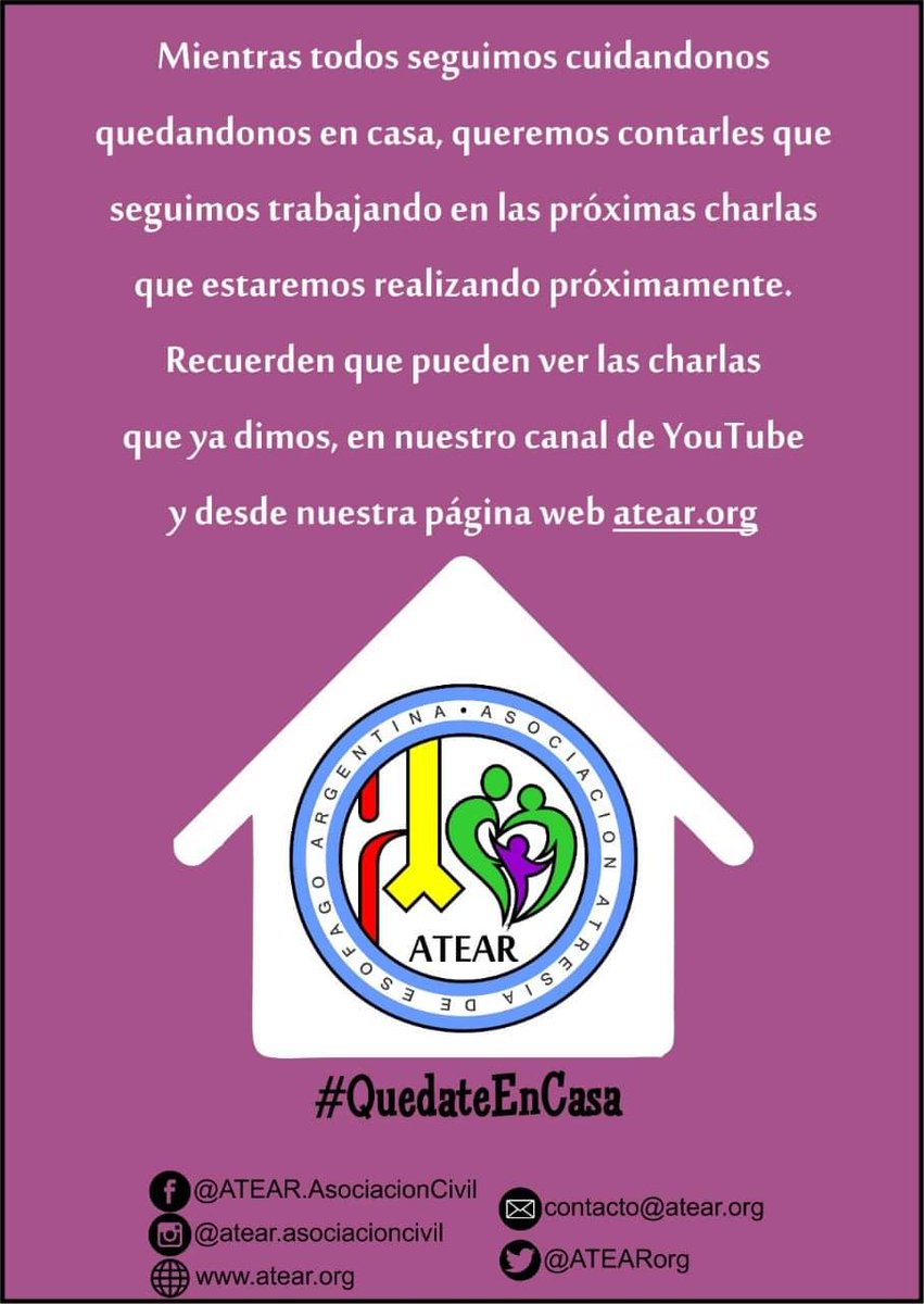 ATEARorg's tweet photo. #QuedateEnCasa 🏠
#atear
#atresiadeesofago
https://t.co/4yYp0nwMhF https://t.co/PZmcShclmT