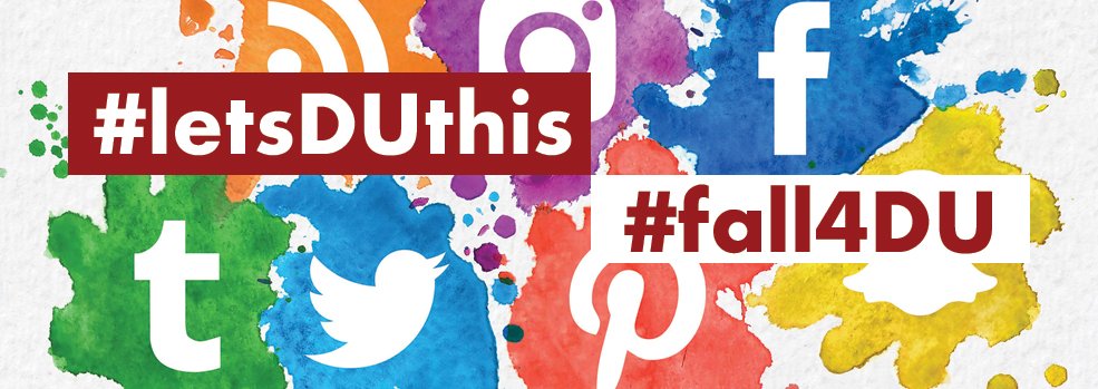 MFJS_DU's tweet photo. Now calling all MFJS students to join our #letsDUthis and #fall4DU campaign!
To help the #MFJS community stay connected, we are launching a social media campaign with the hashtags #letsDUthis and #fall4DU. Read more about how to join: https://t.co/RIGjlBW0lL https://t.co/xuUeGGRmoR