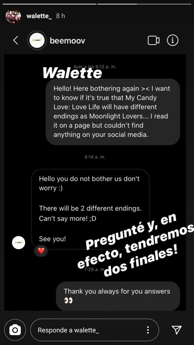 AIaskita's tweet photo. Esta chica le preguntó a beemoov acerca del final de cdma y oficialmente: van a haber dos finales https://t.co/jqu7dewHnF