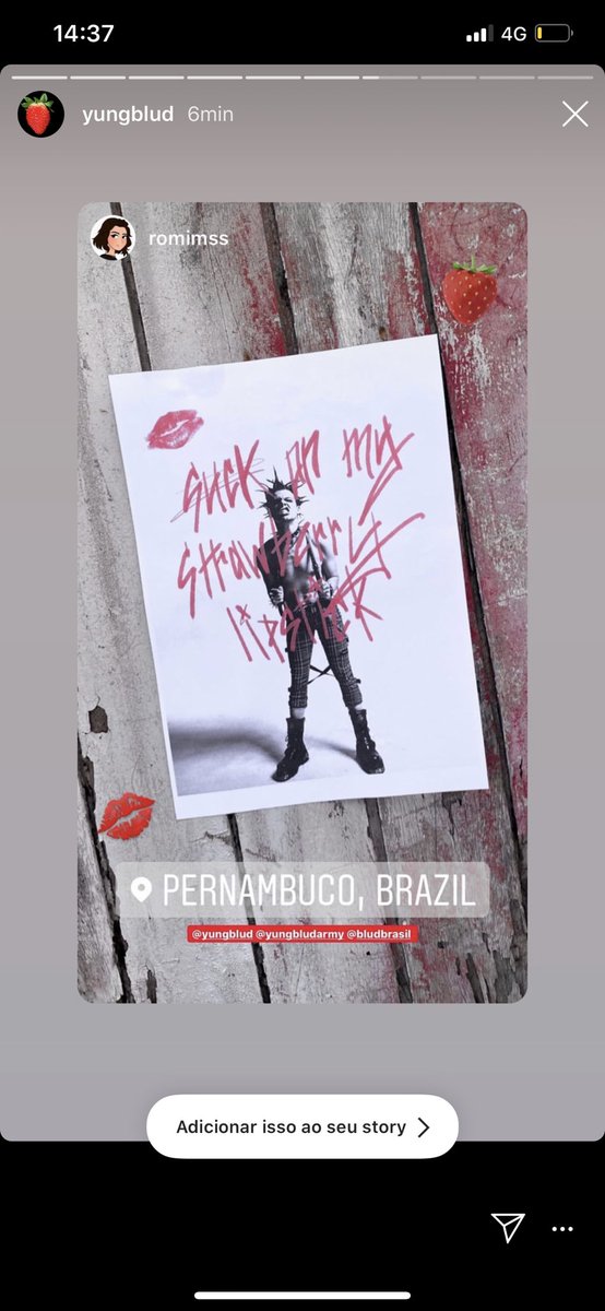 burielover's tweet photo. e eu que fui notada pelo @yungblud? já posso morrer em paz. 🍓💋 https://t.co/ZKWnQ1lAJ2