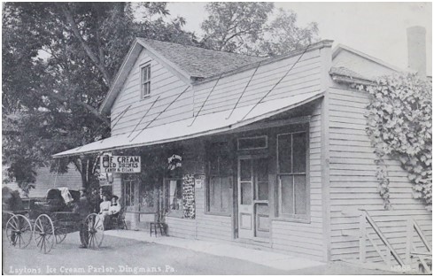 PowerLibrary's tweet photo. It's #NationalIceCreamMonth - Check out this postcard of Layton's Ice Cream Parlor in Pike County, Dingman's Ferry, Pa. https://t.co/P2BM0eoVra #postcard #postcards #icecream #photographs #photography #history #dingmansferry #Pennsylvania #powerlibrary https://t.co/7kUqKeH5z5