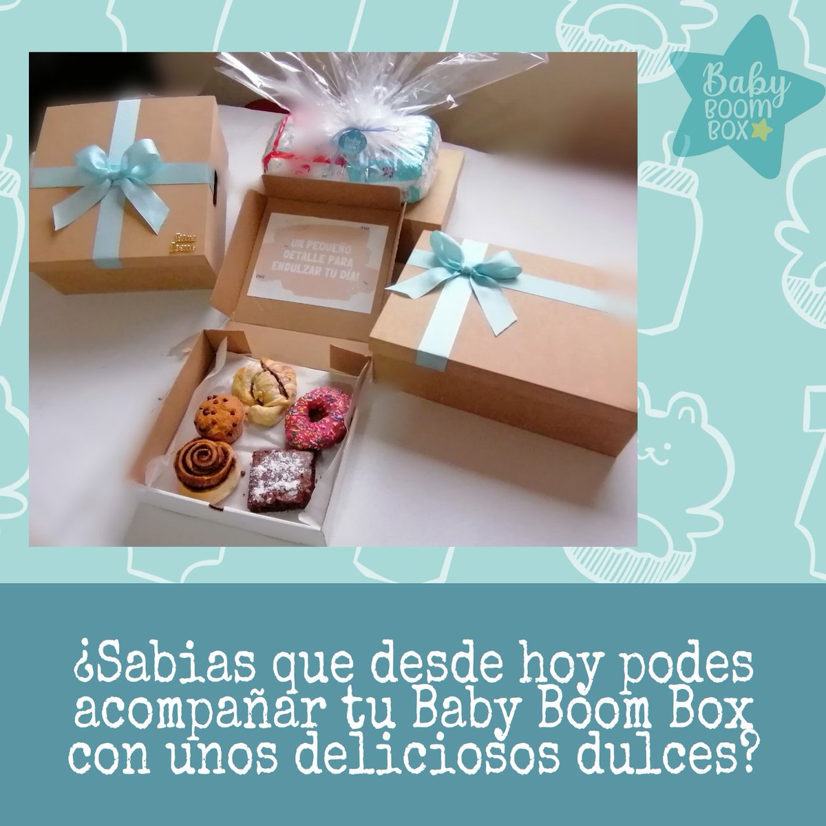 Paolita_Efe's tweet photo. Yo preparo cajas de regalos para bebés, mi amiga hace unos deliciosos dulces.
Nos unimos y te ayudamos a armar tus baby showers virtuales.
Cualquier consulta aquí: https://t.co/1zD2GwBmaz
RT Y AYUDA A UN EMPRENDEDOR 🥰❤️ https://t.co/D17CEnLxXk