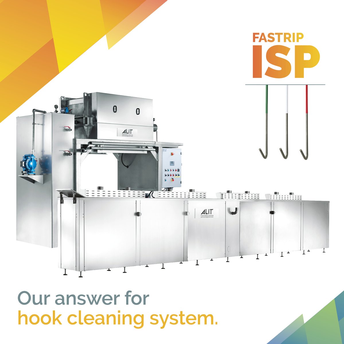 Thanks to FASTRIP ISP it is no longer necessary to stop the electrostatic painting plant and remove the hooks to be cleaned! bit.ly/Discover_FASTR…

#coatingstechnology
#industrialcoating
#hookingcleaner
#paintstripping