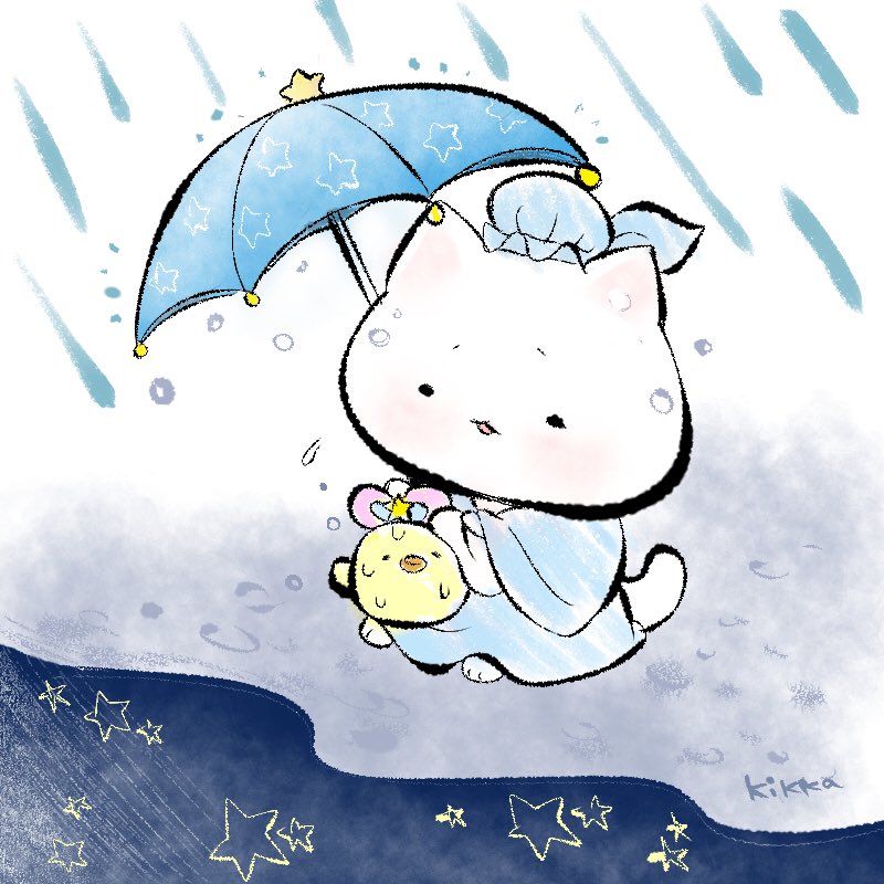 やっと逢えたネ 七夕 しょぼにゃん きっか𓆉漫画家のイラスト