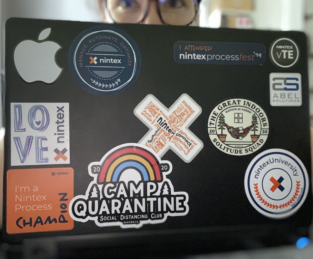 nicolevesser's tweet photo. New sticker additions in honor of 2020 ๐ #CampQuarantine #SocialDistancingClub #TheGreatIndoors #SolitudeSquad @AbelSolutions @Nintex @Apple https://t.co/uSL6BzdJow