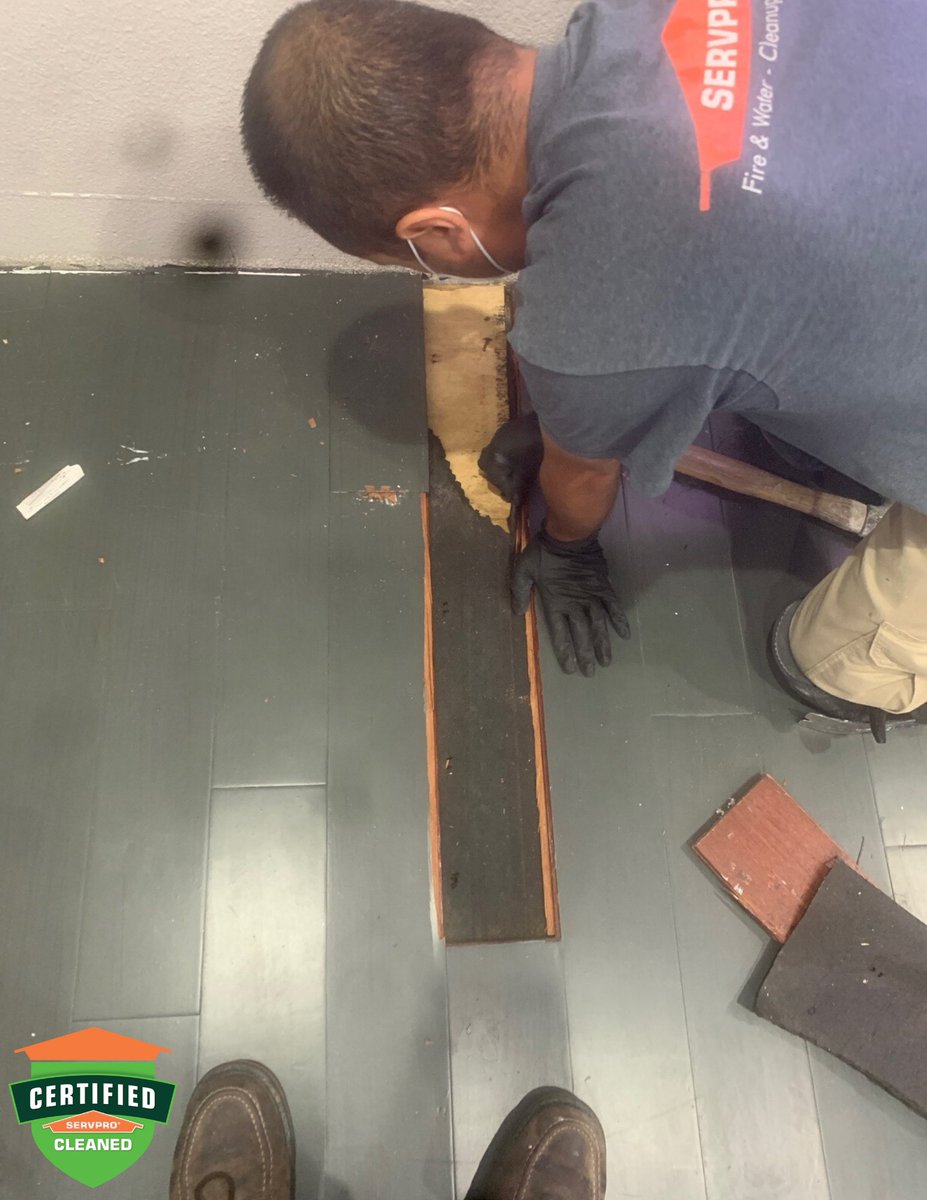 Water loss in a residential property caused by a pipe leak in the sprinkler system. Resulting in high humidity levels on the laminate floor. 
Call today to prevent secondary damages. (562) 698-5368
