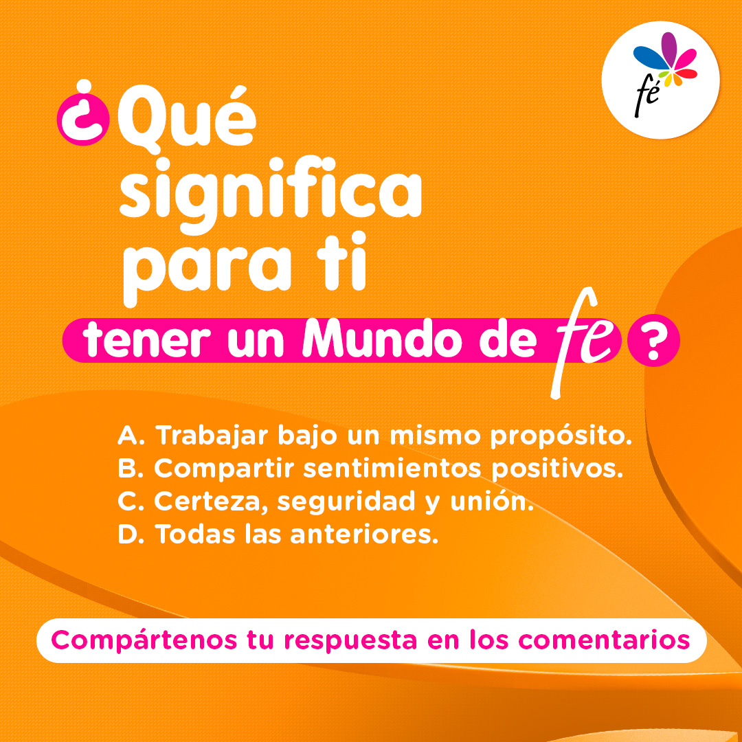SantafeMedellin's tweet photo. Nuestra respuesta definitivamente es la D, porque día a día trabajamos unidos para compartir contigo un Mundo seguro y lleno de sentimientos positivos. ¡Puedes tener la certeza de que no estás solo, ahora te acompaña un gran Mundo de Fe! #MundoDeFe #SantaféMedellín https://t.co/1Q0sfKUwH4