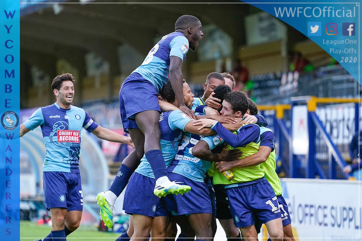 FT: Wycombe 2-2 Fleetwood.

Wanderers win 6-3 on aggregate.

WE'RE OFF TO WEMBLEY!!!