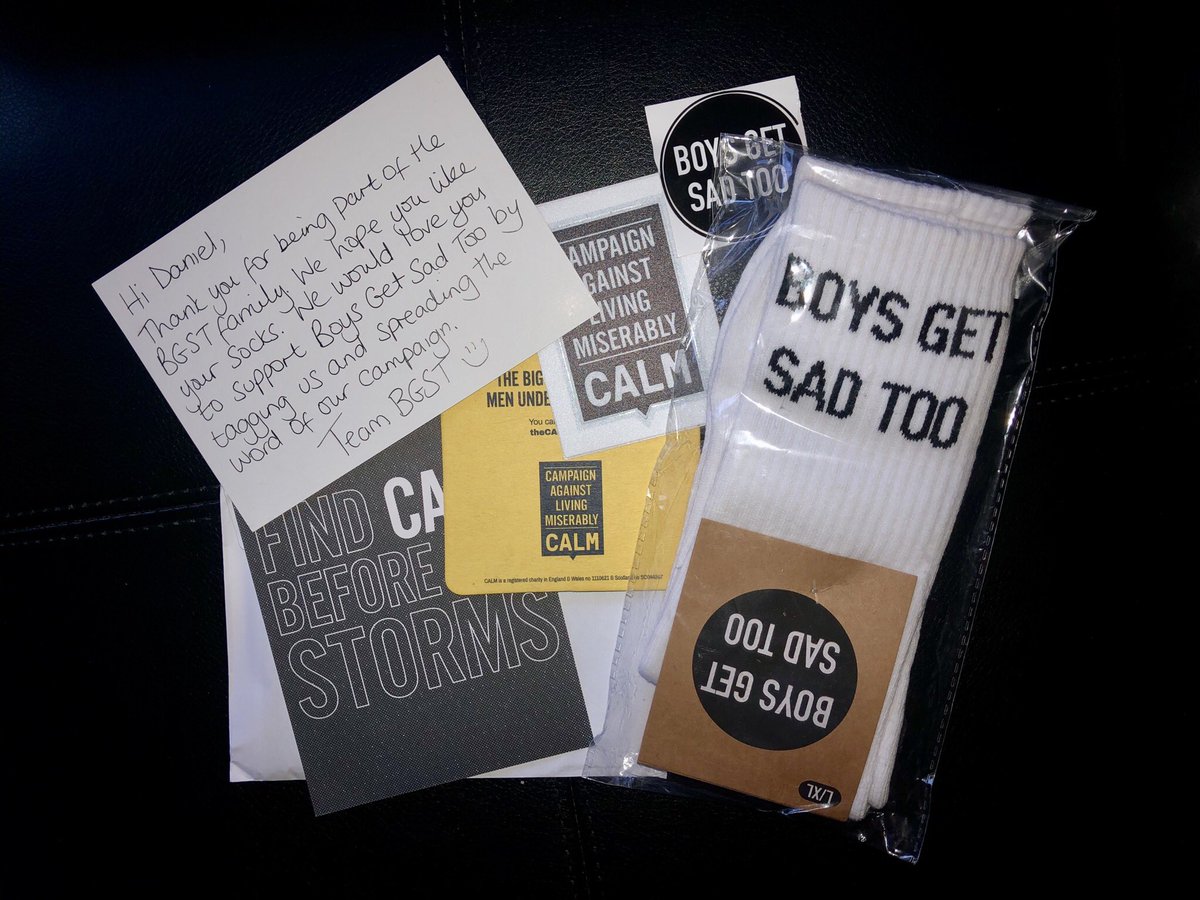 Dan (@danieljames12_) on Twitter photo Got the cutest little package from <a href="/BGSTSTUDIO/">Boys Get Sad Too Studio</a>, such an important message 🖤. Got the cutest little package from <a href="/BGSTSTUDIO/">Boys Get Sad Too Studio</a>, such an important message 🖤.