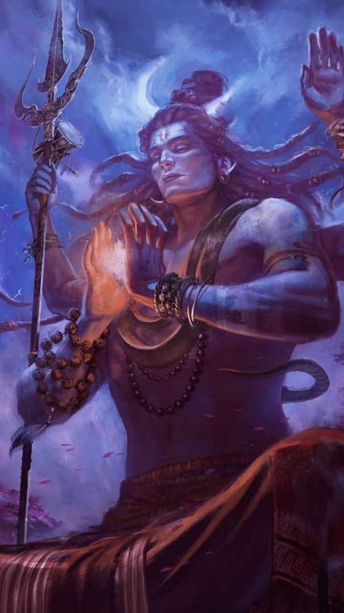 2)The moon on his forehead represents his control over time-he is Chandrashekhar or Mahakaal who transcends space & time The jataa or matted locks symbolise "Prana Vayu" which is basis of every life : here he is Pashupatinath-the master of all living beings