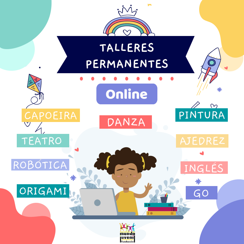 Mundo_Juvenil's tweet photo. 🌈 Desde la comodidad de tu hogar, ahora también podrás disfrutar de nuestros #TalleresPermanentes. Elige la actividad de tu preferencia. Más información y el formulario de inscripción lo encuentras en https://t.co/EKfmY8t0ax https://t.co/TzBJgfXlRG
