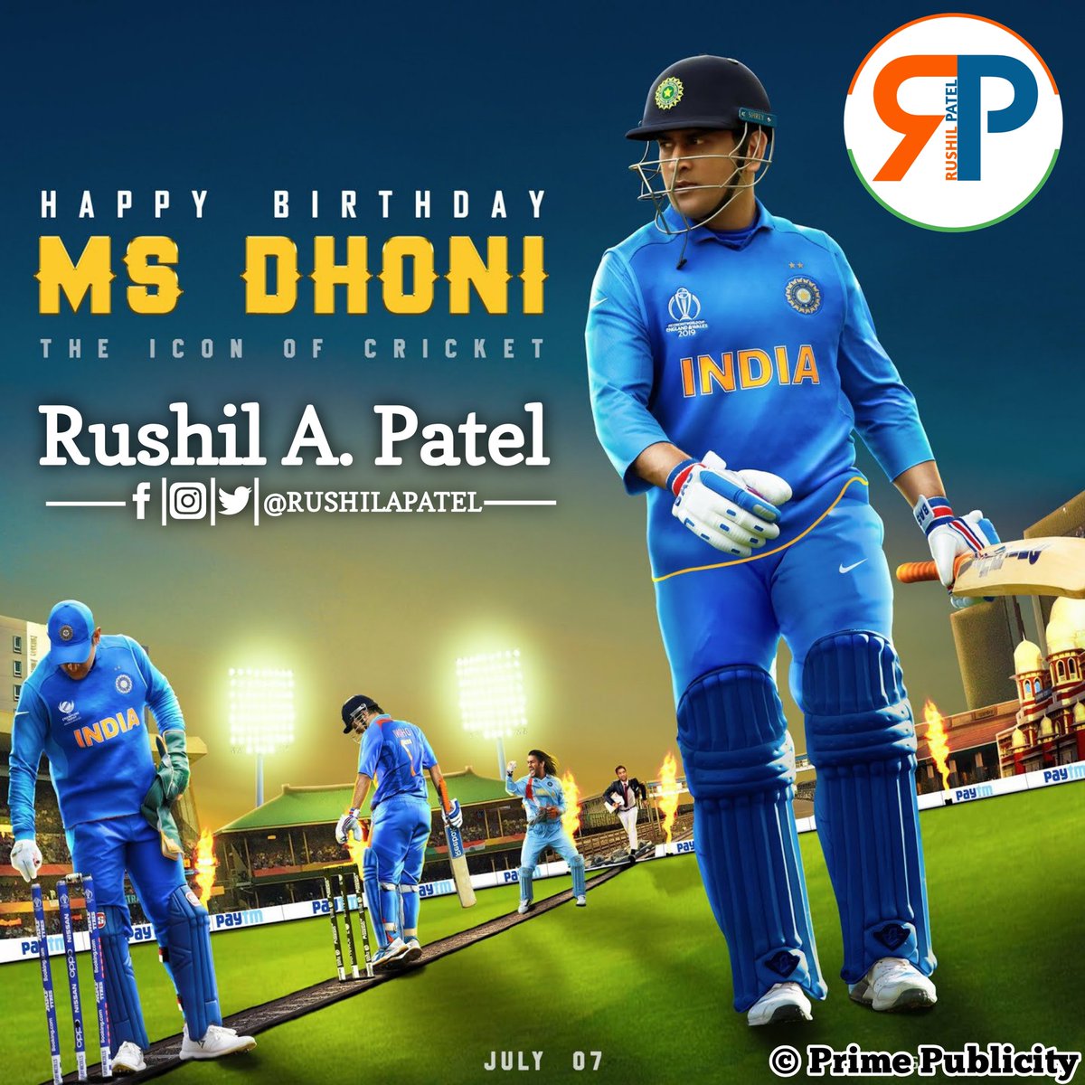 rushilapatel's tweet photo. #MSD (@msdhoni) It is not just a name, it is a brand in itself. No words will ever be able to describe how much we love you!! Forever no.1!!  #HappyBirthdayDhoni #Dhoni #Mahi #RP #rushilapatel https://t.co/CSfTFrofu1