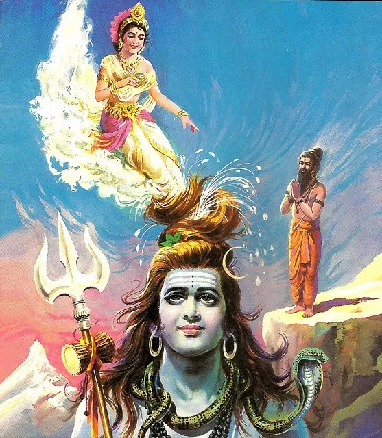 3)Ganga flowing out of his jataa represents purity & he is now Gangadhara-whose grace can cleanse our soul & purify it The 3rd Eye represents detachment arising out of divya drishti or a state of pure bliss consciousness of "Satchitananda" It also denotes Pralaya when opened