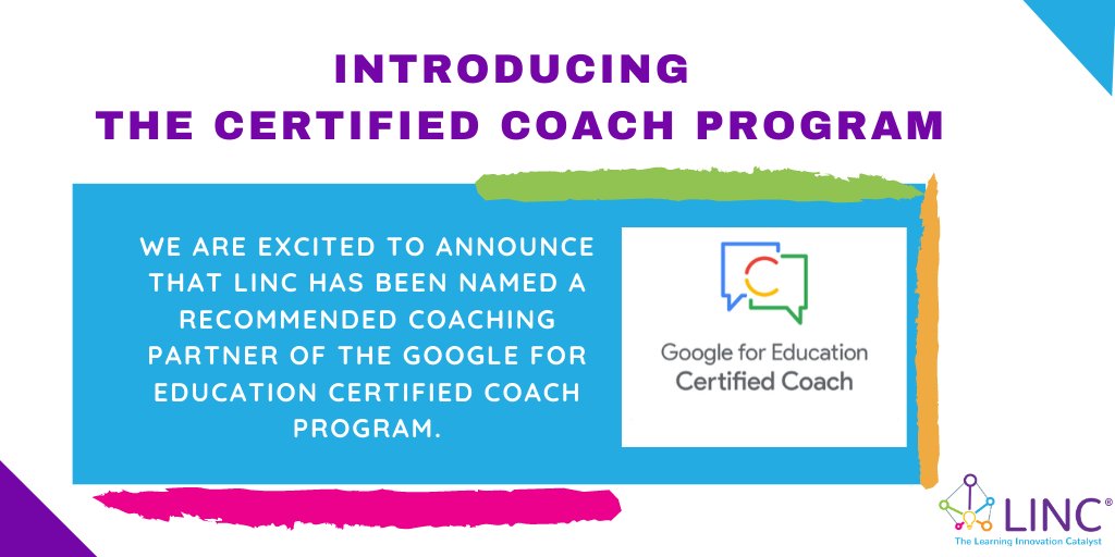 LINC_PD's tweet photo. We are excited to be a Recommended Coaching Partner for the Google for Education Certified Coach program. Learn more about the Certified Coach program here: https://t.co/mAdIOmkjjV #GoogleforEdu #coachedu #educoach #BLinAction https://t.co/LvhwtMBcry