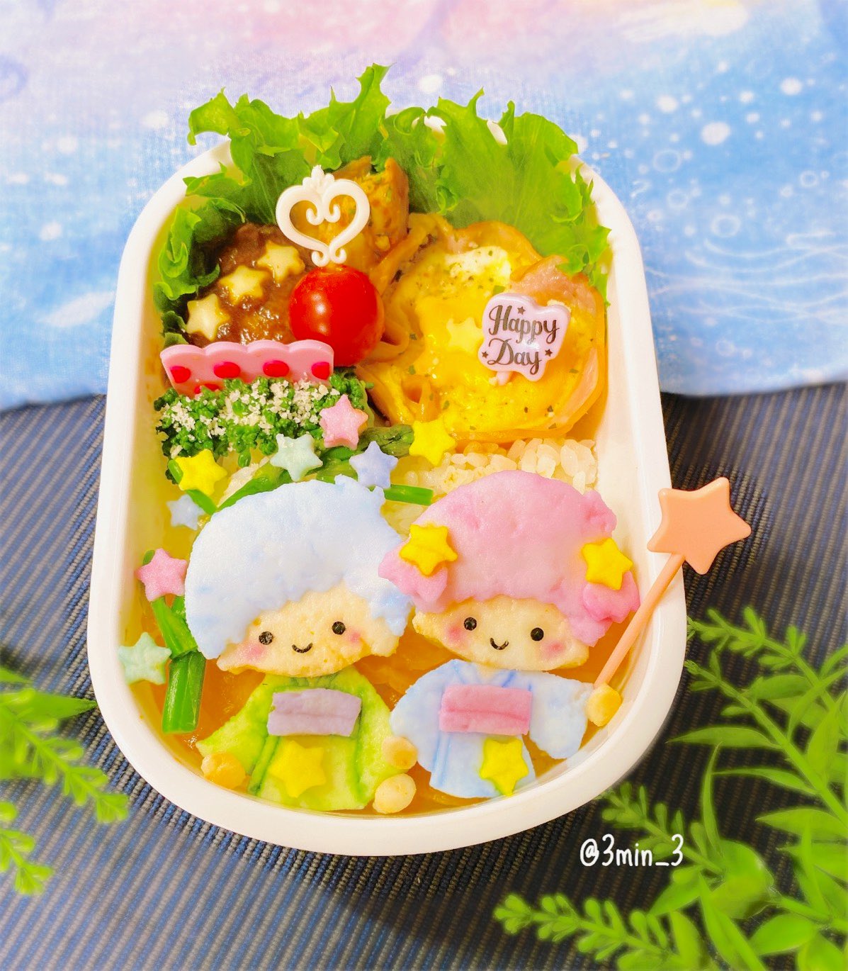 みぃ 今年の 七夕弁当 は キキララ ちゃん サンリオ 大好きな娘っ子は喜んで持っていきました どうかコロナが世界中から消えますように 娘弁当 幼稚園弁当 お弁当 ランチ お弁当記録 はんぺんアート サンリオ弁当 キキララ弁当 パステル