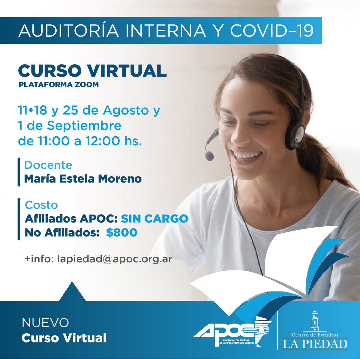 ApocCtroEstudio's tweet photo. 👉Curso Virtual 👨‍💻👩‍💻"Auditoría Interna y COVID-19"
➕Info lapiedad@apoc.org.ar https://t.co/Bs5Wvx1CxE