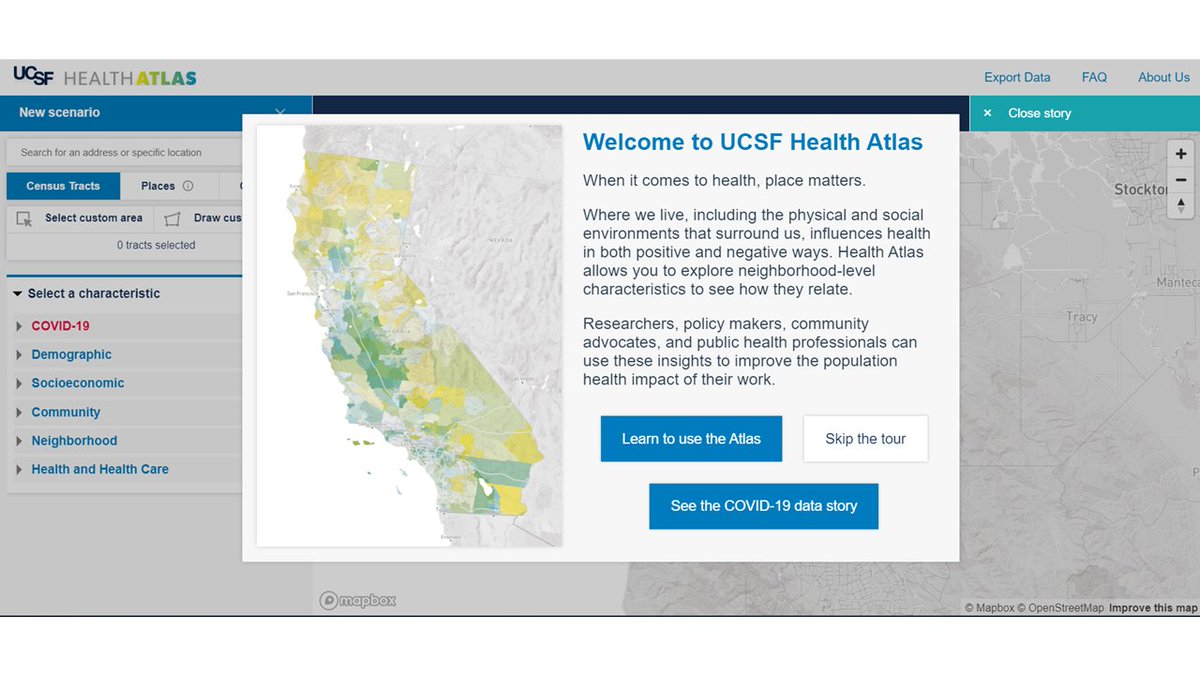 KBibbinsDomingo's tweet photo. We made the @UCSF #HealthAtlas to better visualize how place affects health. Thanks to @LATimes @datagraphics @palewire and @Stamen we now have COVID case data available at the places level. Check it out and let us know what you find using #HealthAtlas https://t.co/zHUg6BUSL6 https://t.co/GjKfHPLg1Z