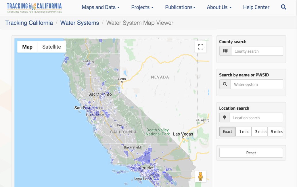 TrackingCA's tweet photo. Unique data include our Water Boundary Tool, an interactive tool that allowed users to crowd-source community water system boundaries. The tool has provided mission critical data to a wide variety of stakeholders in CA.

#PoweredByTracking #UniqueData 

https://t.co/gbTpubeZZz https://t.co/FQzDFlELQS