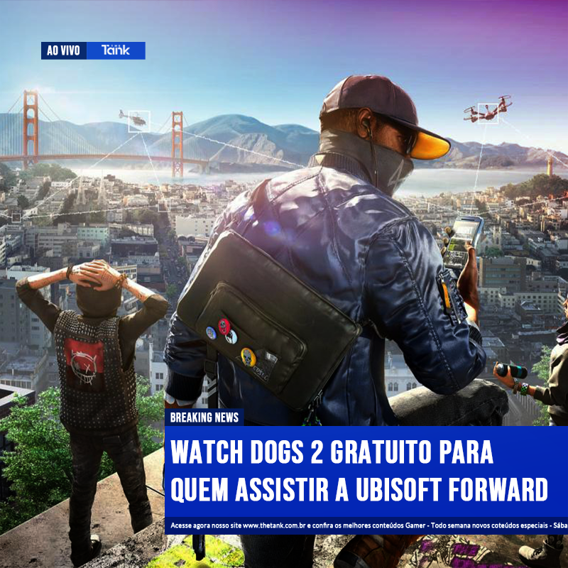 Thetankonline's tweet photo. BREAKING NEWS - Watch Dogs 2 gratuito na Ubisoft Forward. Para saber como resgatar, acesse:
https://t.co/TW5WYthOWg

 #UbisoftForward #ubisoft #watchdogs2 https://t.co/4eEdtJHTXo