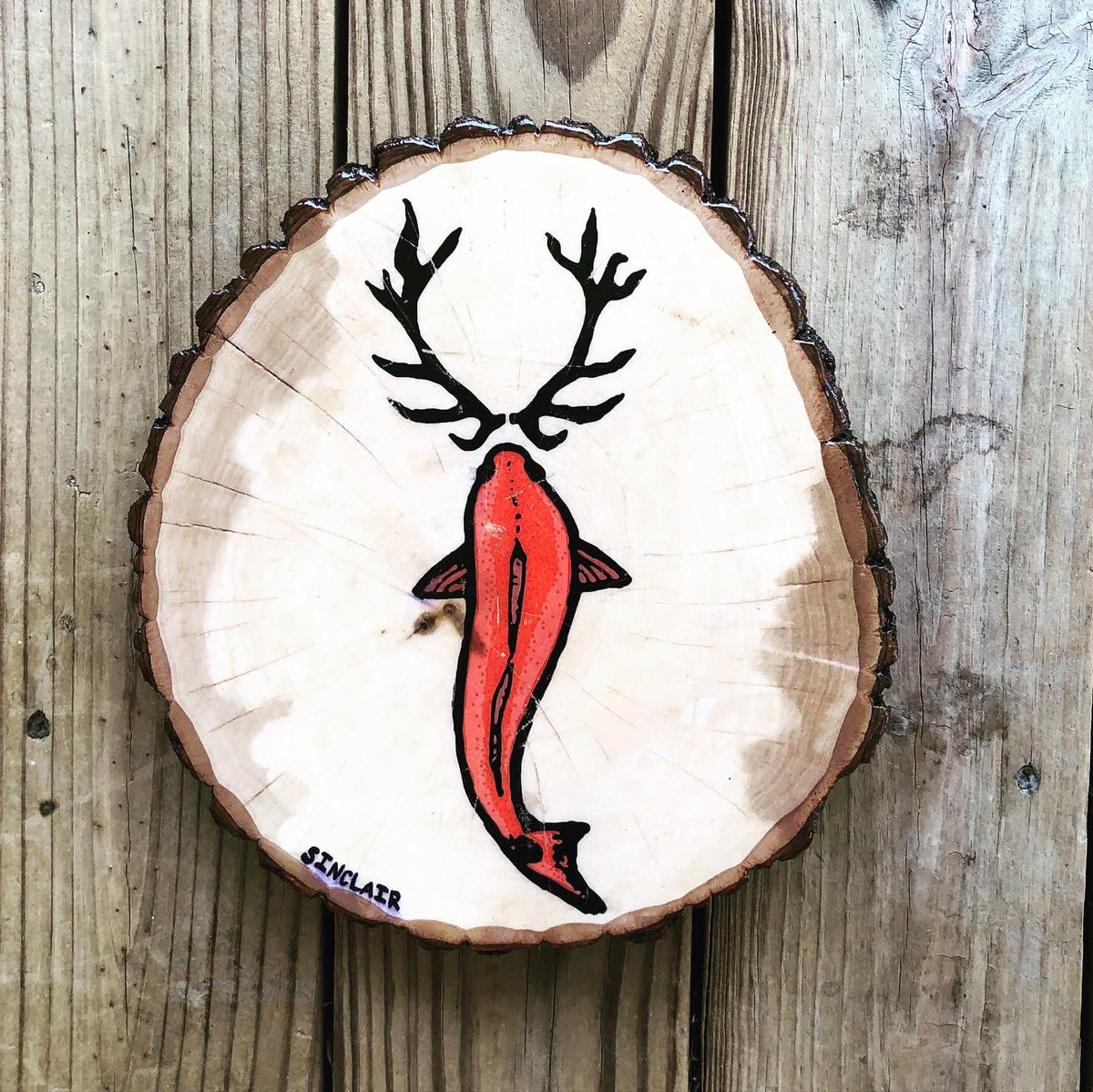 artbysin1's tweet photo. Fishin’ &amp; Huntin’ Ink Transferred onto Wood. If you’re interested in one DM me for details! #polyacrylicfinish #woodcanvas #inktransfer #multimedia #graphicdesigner #printsonwood #fishingart #huntingart #texasartist #satxartist #redfish #deerantlers #femaleartist #hillcountryart https://t.co/R8G9vxnC3d