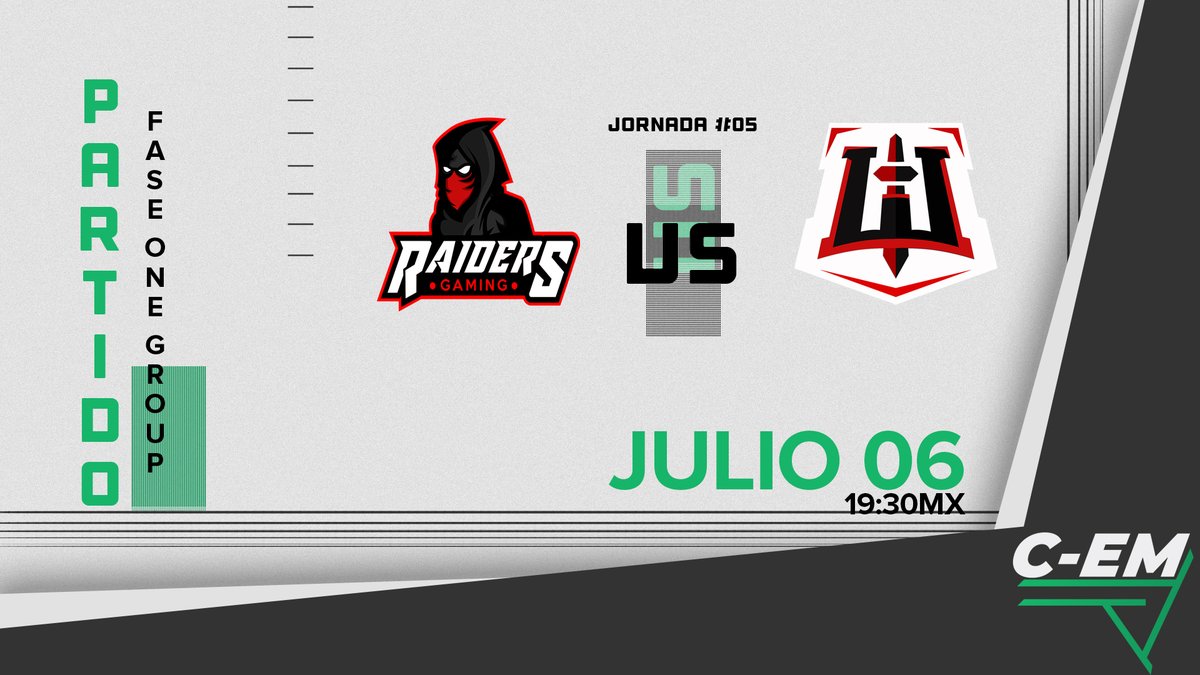 #CEM ⌠ Match day

Un solo partido, pero que promete mucha emoción.

🏆 Jornada 05

⚔️ @RaidersGamingGG 🆚 @WendGG_ (CA)
⏰ 19:30🇲🇽▪️ 21:30🇦🇷