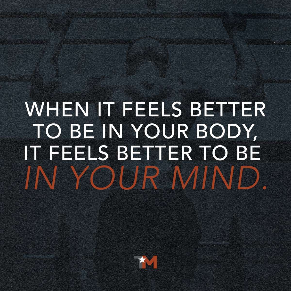 TRUMAVFITNESS's tweet photo. Movement of any kind boosts serotonin and endorphin levels in your brain, the feel-good chemicals that improve your mood. Let’s get moving! 
#TRUMAV #GritandGrace https://t.co/3GPMWpqEWA