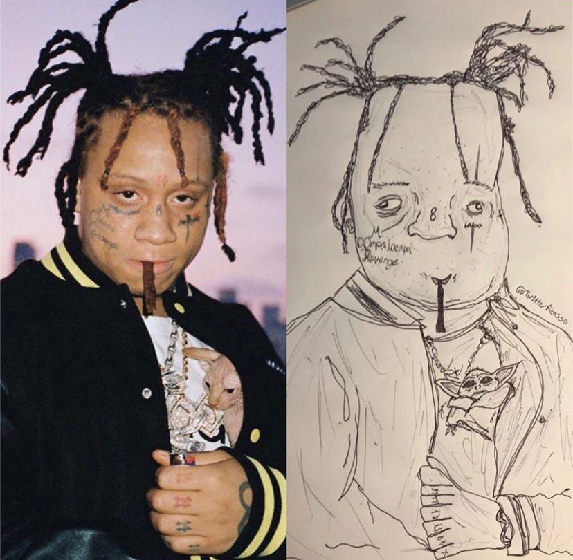 Q_PUNCHO's tweet photo. This fan art of Trippie Redd goes crazy 🔥 https://t.co/ofBxfx4mMn