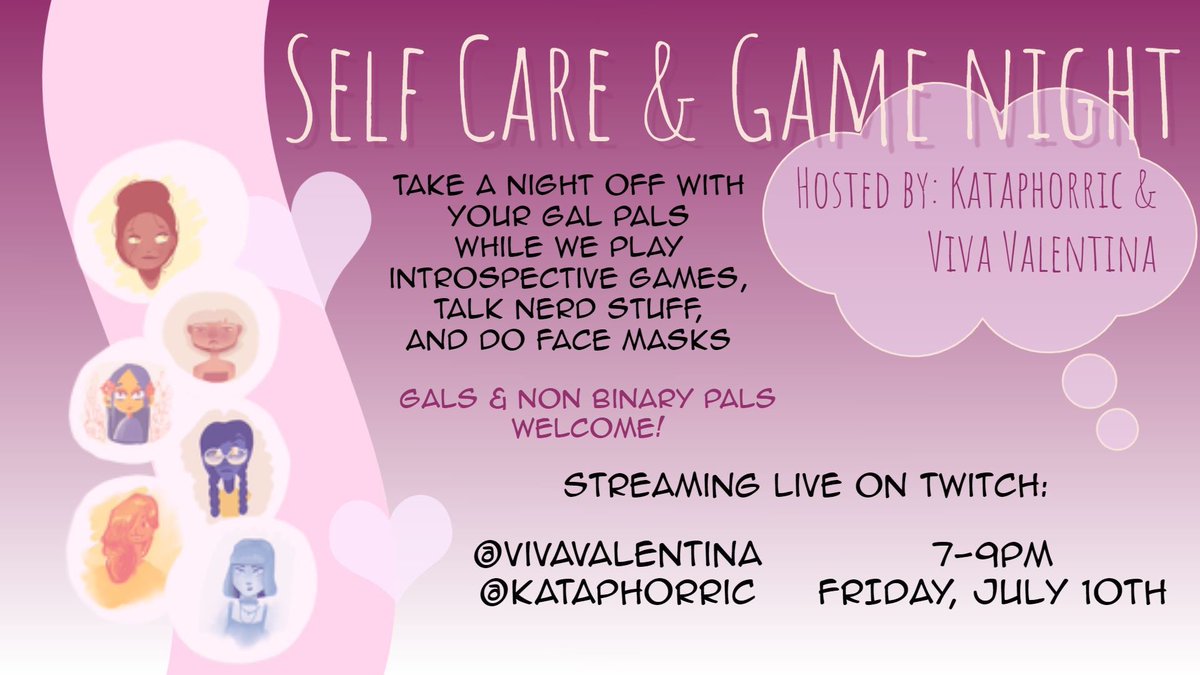 I hope all my gals and pals can join me and <a href="/kataphorric/">Kata Phorric</a> this Friday for a self care night! #selfcare #expressyourself