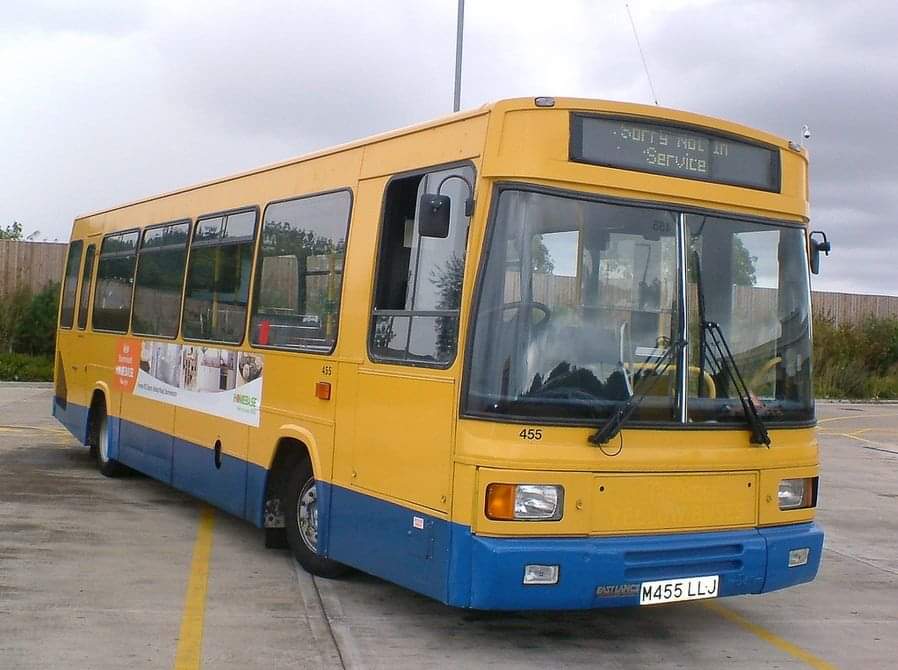 A 12 year life of 455 in short!

A rare production line photo at East Lancs Coachbuilders in early 1995, followed by the photo shoot &amp; launch of the new Dennis Dart for <a href="/YellowBuses/">Yellow Buses</a> at Mallard Road, with the final photo in September 2007 as 455 left Yellow Buses in Yeomans Way.
