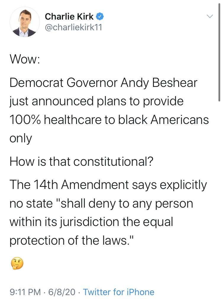 If you can’t see the moral imperative to grapple with the black experience in America, at least recognize the political one.According to Pew, Biden is 82 basis points ahead of Trump among black voters. Failing to add to the conversation isn’t helping Rs on that front.