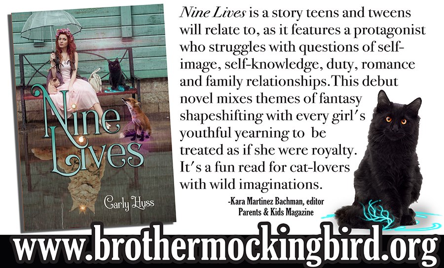If you or your #tween / #teen is into the #YoungAdult genre, consider this release by #mississippi -based publisher <a href="/BroMockingbird/">Brother Mockingbird</a>. "Nine Lives" by Carly Huss (@ThenTheyKissed) has got you covered if you're a fan of #cats, #yafantasy,or #romancenovels.