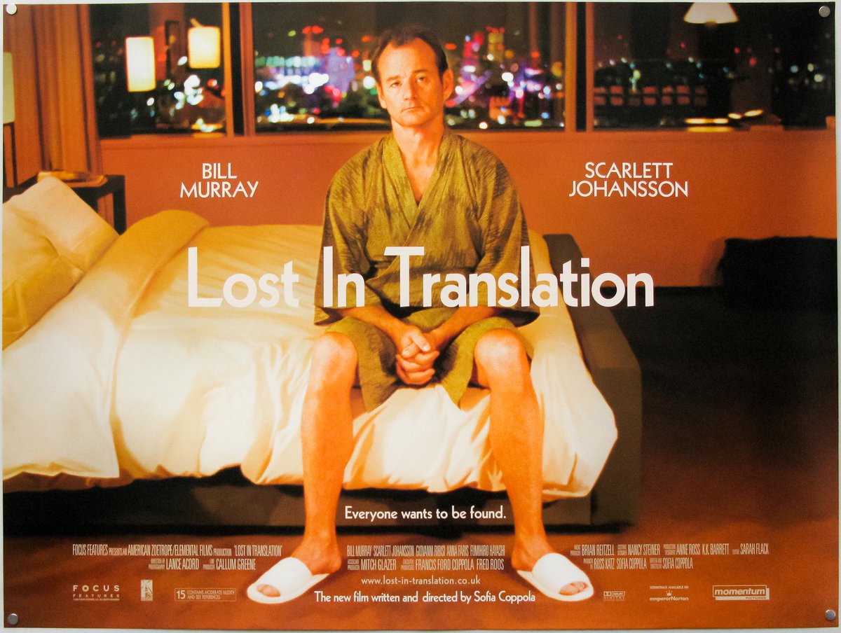 ProjectedFilm's tweet image. #NowWatching Lost In Translation. Ashamed to say this is my first viewing... I know, I know... I’m a terrible ‘cinephile’. 

#LostInTranslation #FilmTwitter