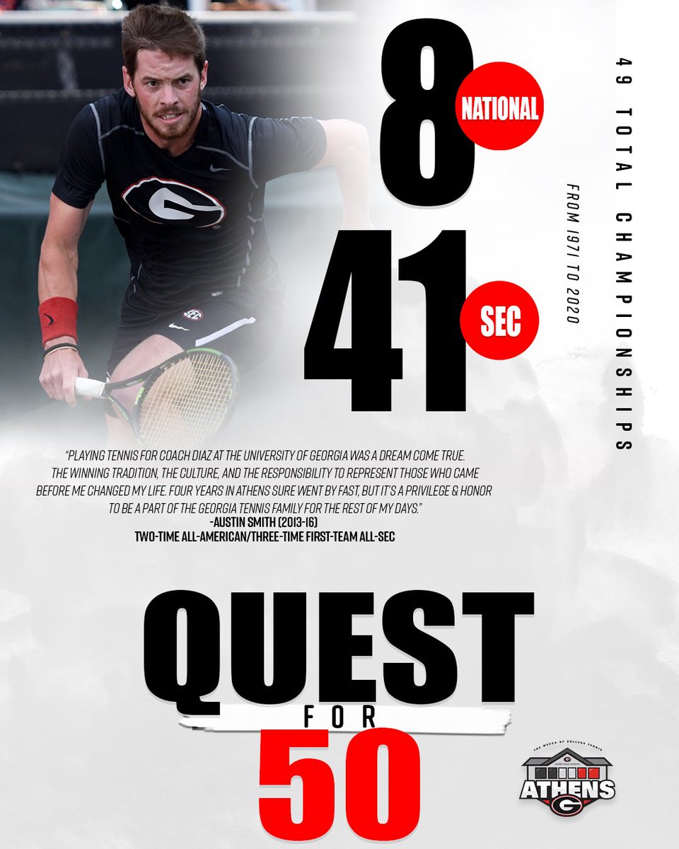 “It’s a privilege and honor to be a part of the Georgia tennis family ...”

Two-time All-American Austin Smith will always be a #DGD. 

#QuestFor50 | #GoDawgs