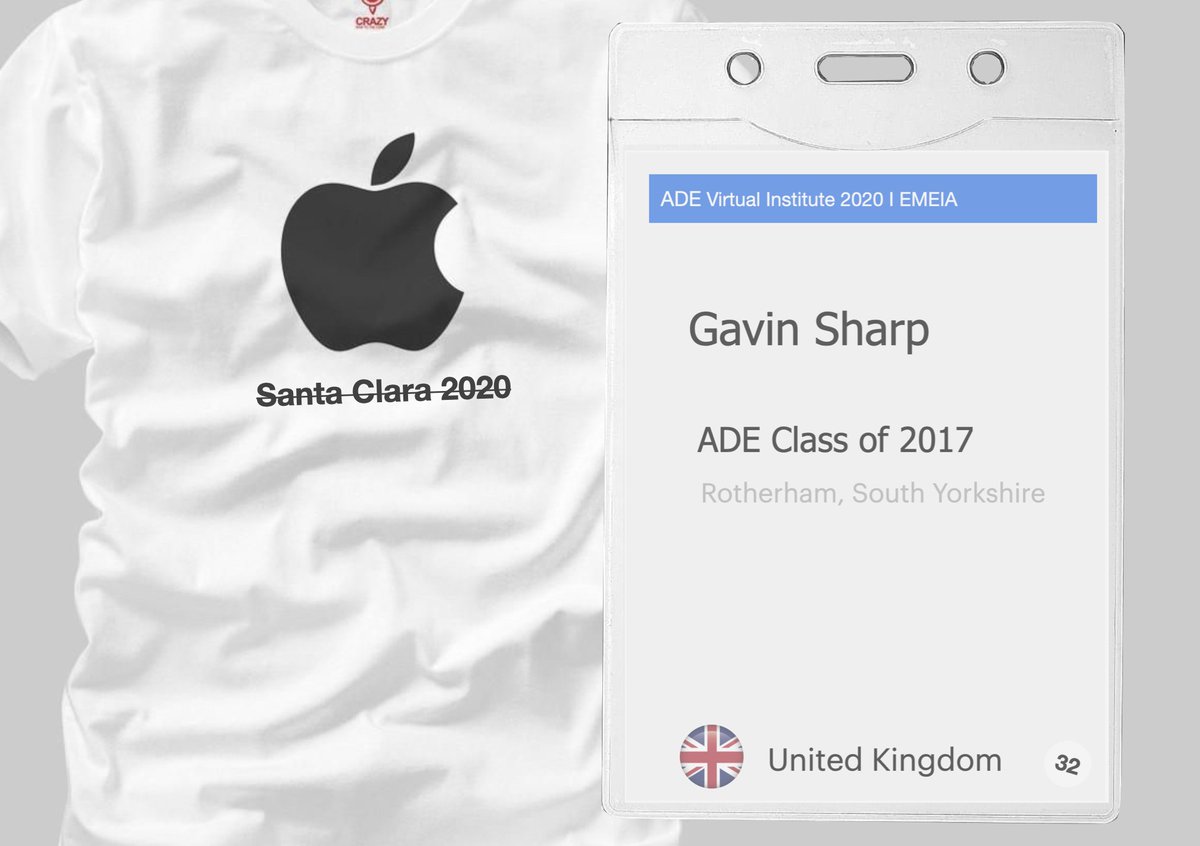 Gavin_Sharp_73's tweet photo. You never totally feel that you've fully arrived for the experience until you check-in and post the obligatory t-shirt and lanyard name tag photo, so here goes #ADEFestivalofLearning #ADE2020 #ADEEduChat #CaliforniaDreamin #StillatSchool https://t.co/ZfVpAQHBRd
