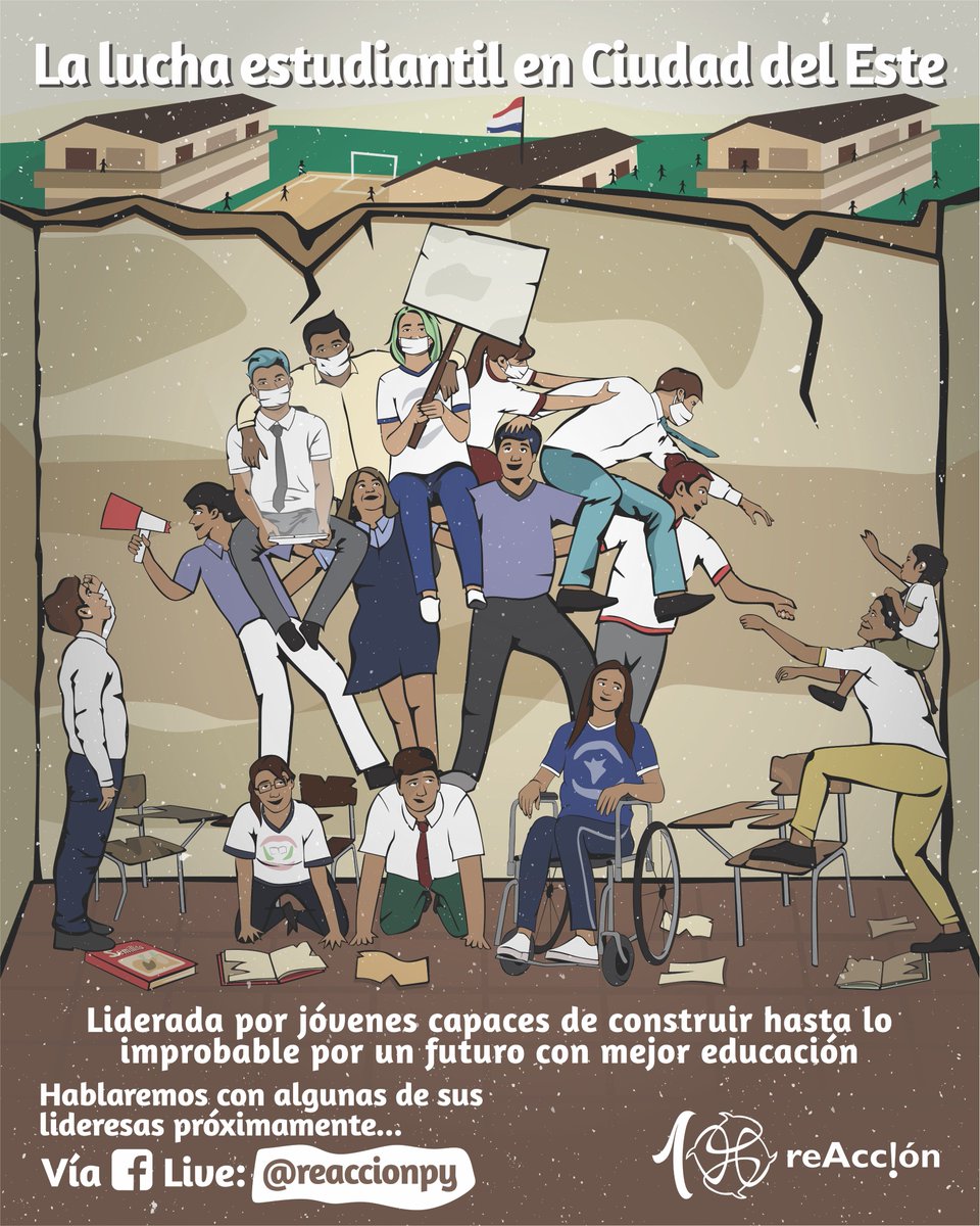 reAccionpy's tweet photo. #reAcciónPy está históricamente ligada a la lucha estudiantil en #CDE por la #TransparenciaPy.
Queremos conversar sobre logros y desafíos de esta lucha en CDE por una mejor educación en #Paraguay.
Enterate en https://t.co/ewTZoXnSls de lo que se viene…
#reAcciónCumple10 https://t.co/iYUqDUT4Cy