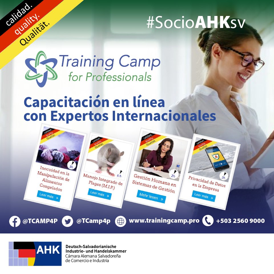 dhk_sv's tweet photo. Conoce a nuestros socios @TCamp4P 👏😉
"¡Capacitación en línea con Expertos Internacionales👍!"
#SociosAHKsv #PartnerAHK #ReactivemosLaEconomía https://t.co/yLylURtpdB