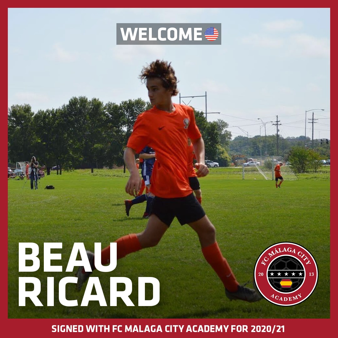 ESISoccer's tweet photo. Congrats to our very own Beau Ricard for signing with 
@FCMalagaCity
 for the 2020/21 Season. He will be heading to Spain this August!https://t.co/HwQq30EqIq #FCMC #Congratulations https://t.co/ivGrcSiJzX