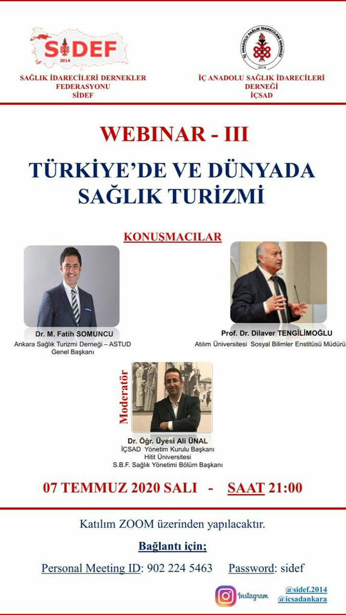 SİDEF-  İÇSAD webinar serisinin üçüncüsü 7 Temmuz Salı günü saat 21:00'da düzenlenecektir.