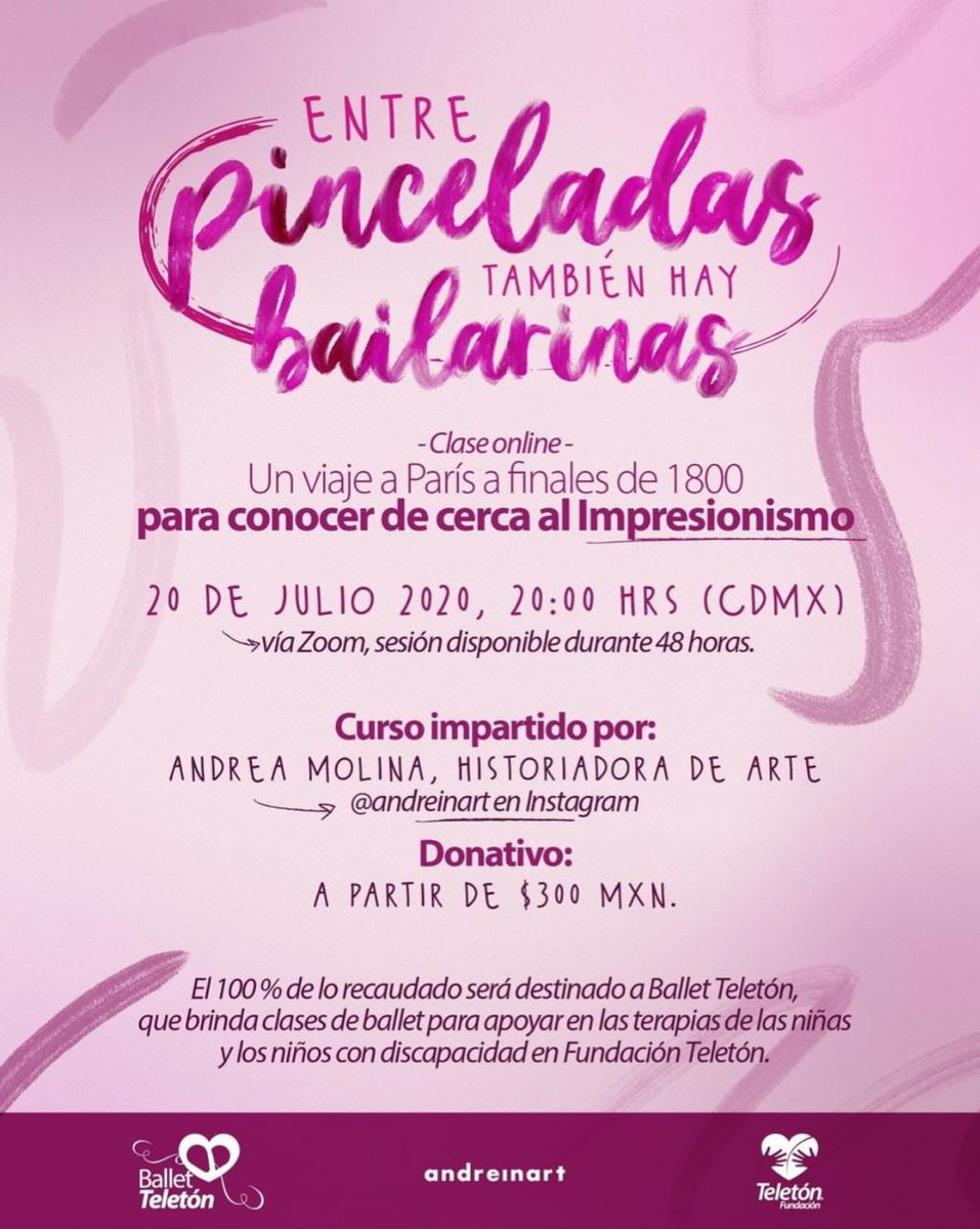 mgprcl's tweet photo. "Entre pinceladas también hay bailarinas" 💞
Están todos invitados!!!
@TeletonMexico
#BalletTeleton https://t.co/Cl0JlTqtpU