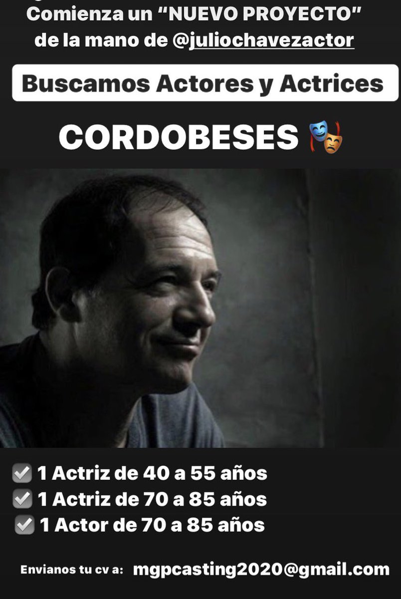 MGP_TEATRO's tweet image. #NuevaProduccion de la mano de #JulioChavez en la que estamos #BUSCANDO a tres #CORDOBESES que amen #Actuar  Aca la Busqueda👇👇 @Babiloniagl @PereyraOmy @Juanleyes @MarceloClaria @PabloLayus @LUCIAALCAZA @latessio @Florfed @tori_flores @NoraBedano @AgCbaCultura @AdrianBassola 🎭