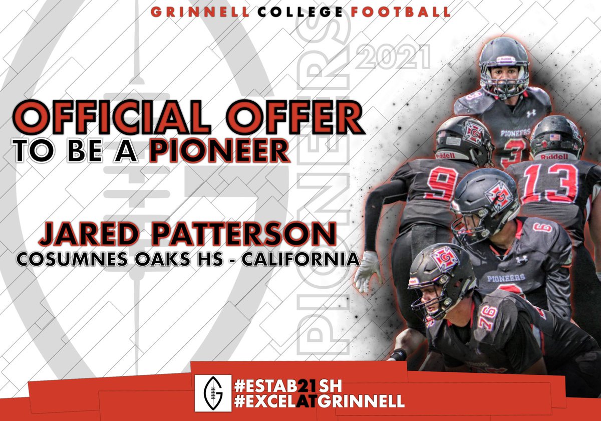 jpatt ⛹🏾 (@slimeyyjay) on Twitter photo Blessed to say I have recieved my third offer from Grinnell College <a href="/HFCBarnes/">Brent Barnes</a> <a href="/coach_ator/">Chris Ator</a> <a href="/abettencourt15/">Andrew Bettencourt</a> <a href="/OaksCosumnes/">Cosumnes Oaks Football</a> Blessed to say I have recieved my third offer from Grinnell College <a href="/HFCBarnes/">Brent Barnes</a> <a href="/coach_ator/">Chris Ator</a> <a href="/abettencourt15/">Andrew Bettencourt</a> <a href="/OaksCosumnes/">Cosumnes Oaks Football</a>
