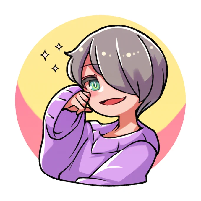 Commission for @HungryCow64 !?
(Deformed Icon, Thank you!)

Cute boy (OC?) Icon, It's fun time!
His hairstyle was unique and a little difficult, so it might have changed a bit. but I was very enjoyed drawing him! 
Thank you!✨
#commissions 