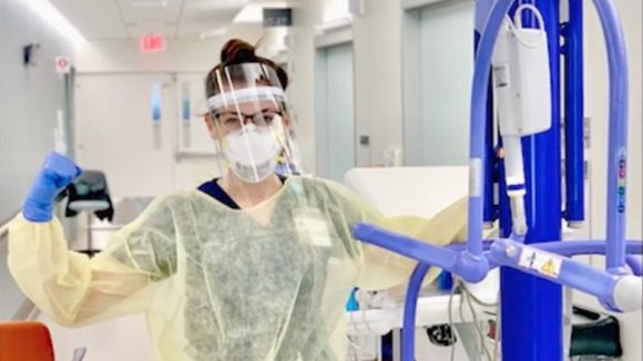 AOTAInc's tweet photo. Occupational therapist working in the ICU: "There's a person inside the patient." AOTA member Megan Evangelist shares how OT is at the heart of COVID-19 recovery at NYU Langone Health. Via @doctorschannel #COVID19andOT #healthcareheroes #COVID19 https://t.co/ADYB0QWkqS https://t.co/rqfBoRIvND