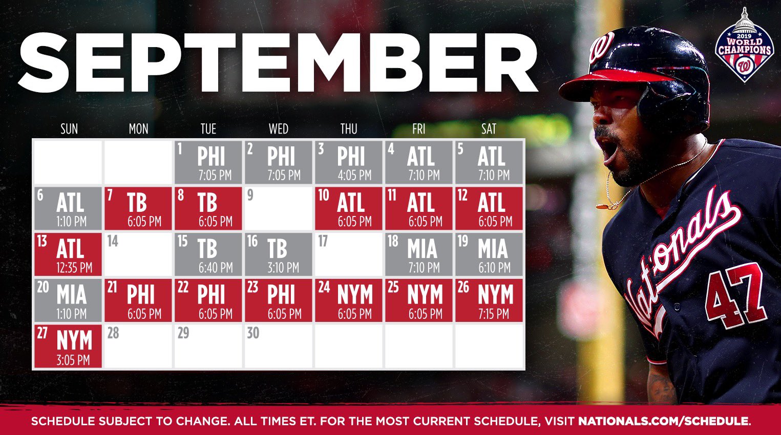 2016 Washington Nationals Schedule. Вашингтон расписание игр 24