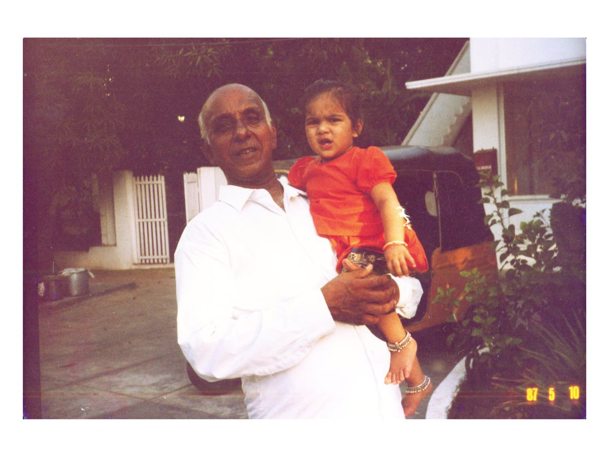 He adored his grandchildren.Here he is with a one year old rogue (me) at his son’s engagement,1987.After I moved to  he would kill the fatted calf (metaphorically - we’re Hindus after all) for my visits to .He would trek across Madras to buy me jalebis & red bananas 